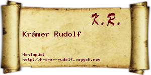Krámer Rudolf névjegykártya